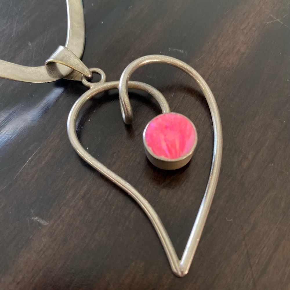 Silver Heart Pendant With Necklace